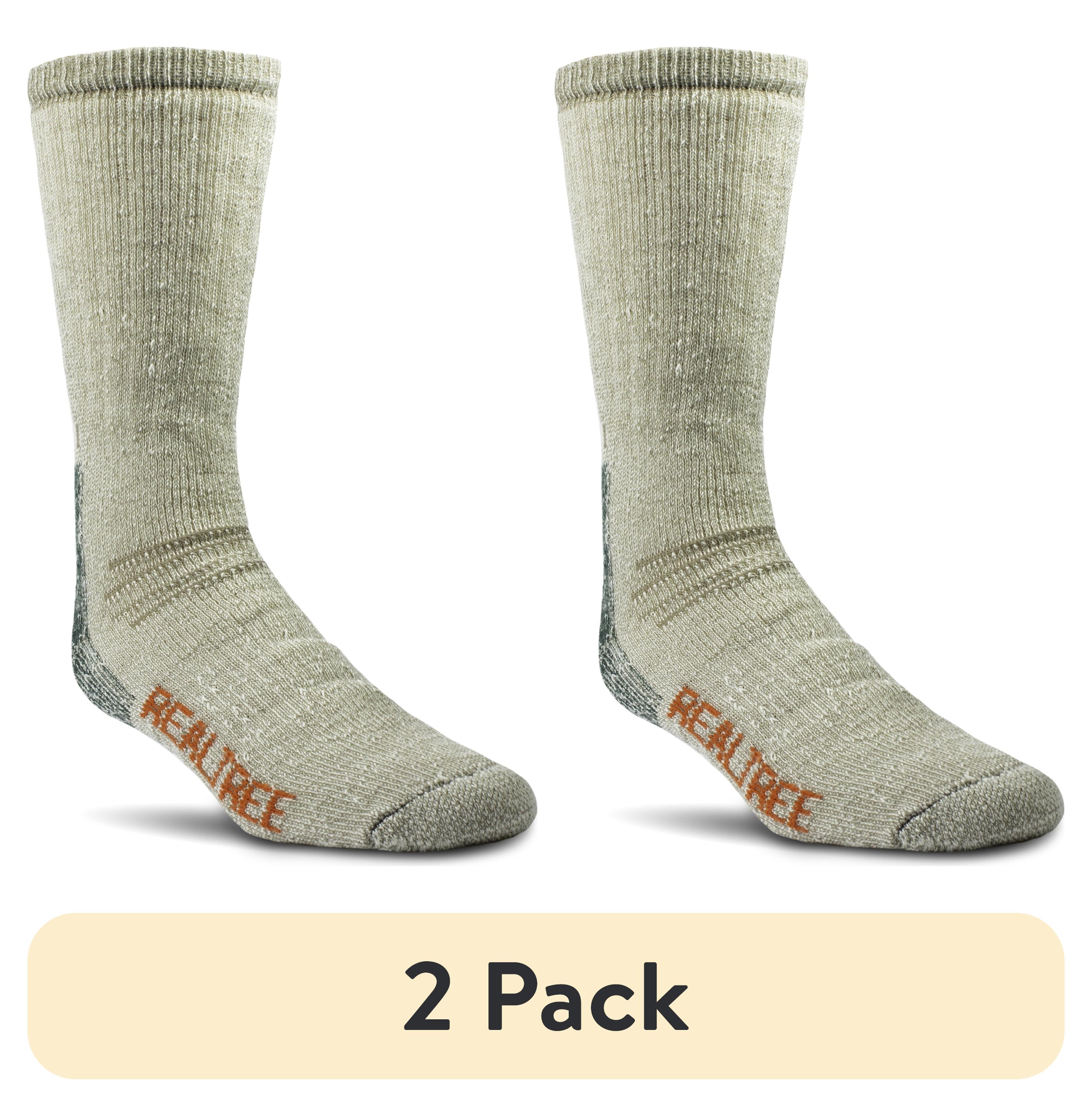 (2 pack) Realtree® Men's Merino Wool Heavy Weight Crew Sock (Taupe, Size M)